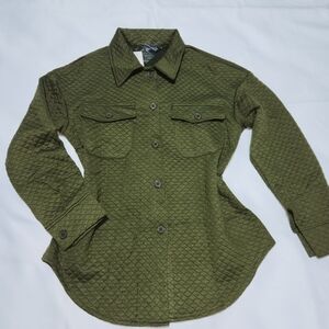 Quilted Utility Jacket in Olive Green
